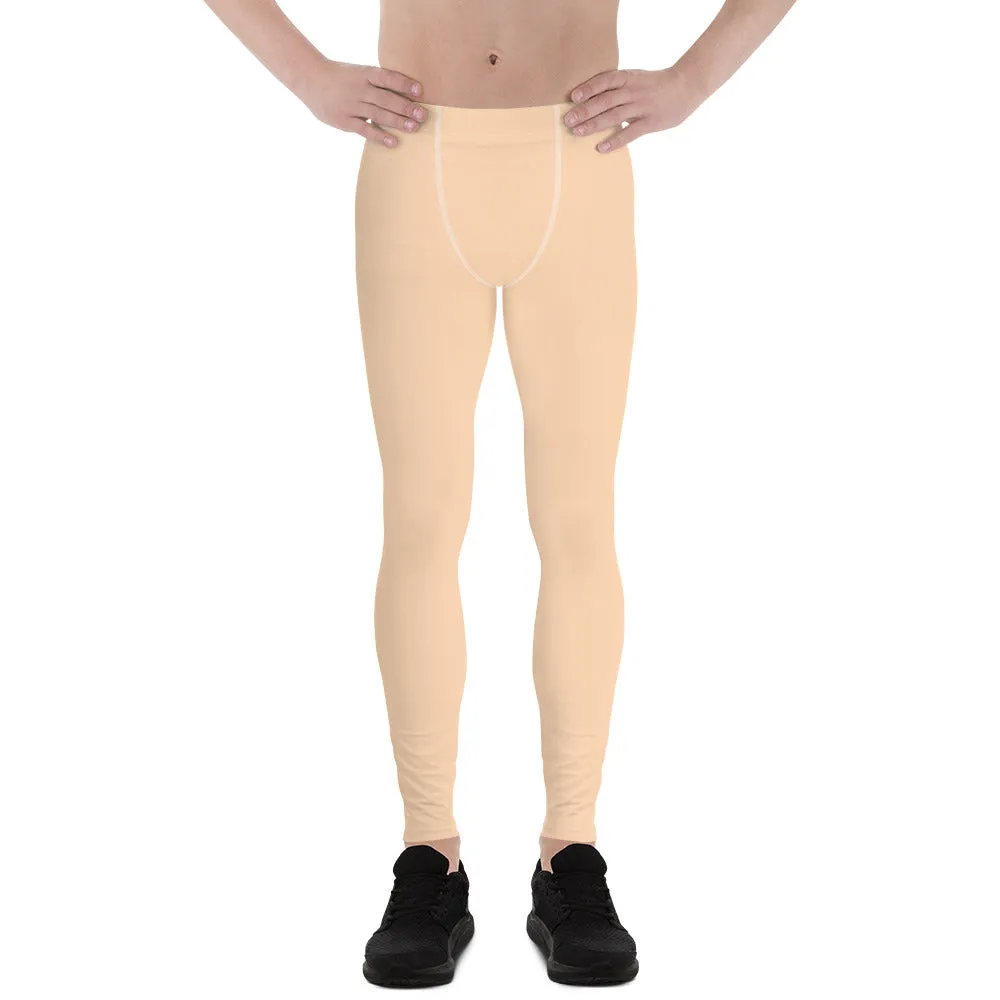 Nude Solid Color Meggings, Solid Nude Color Premium Designer Men's Tight Pants - Made in USA/EU/MX