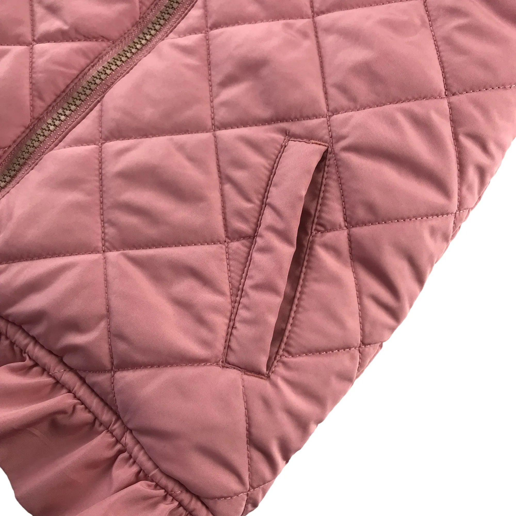 Nutmeg reversible gilet 5-6 years pink and white floral puffer