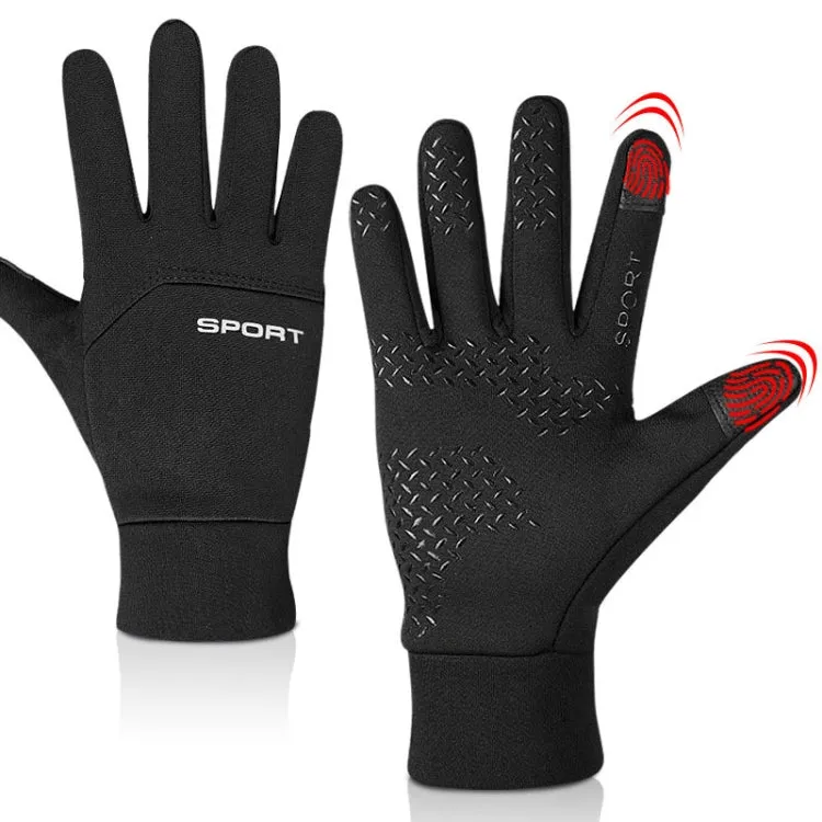 Outdoor Sports Velvet Anti-Slip Glove, Size: XL(Black)