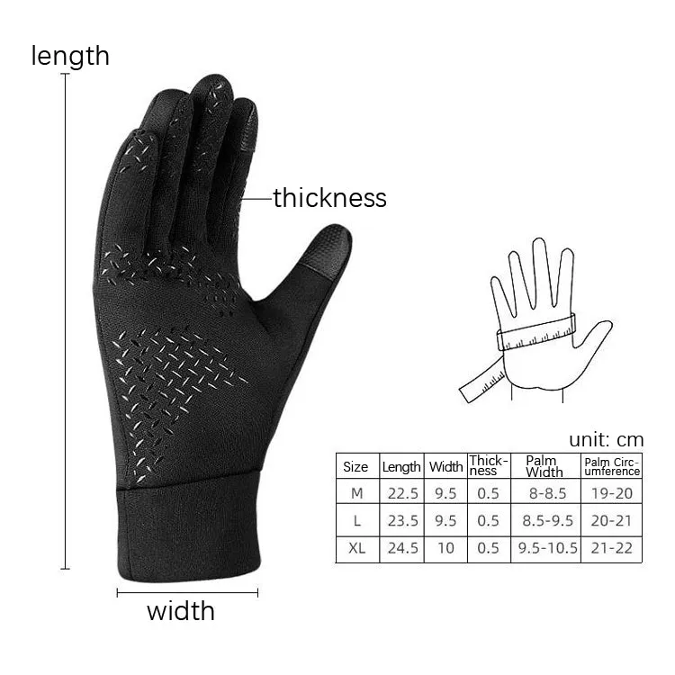 Outdoor Sports Velvet Anti-Slip Glove, Size: XL(Black)