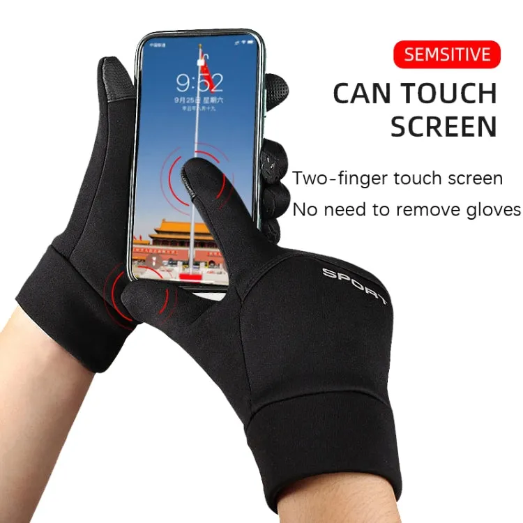 Outdoor Sports Velvet Anti-Slip Glove, Size: XL(Black)