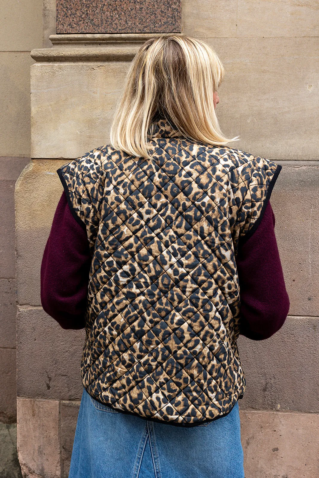 Pandora Brown Leopard Print Two-In-One Cotton Quilted Jacket by Raf and Grace