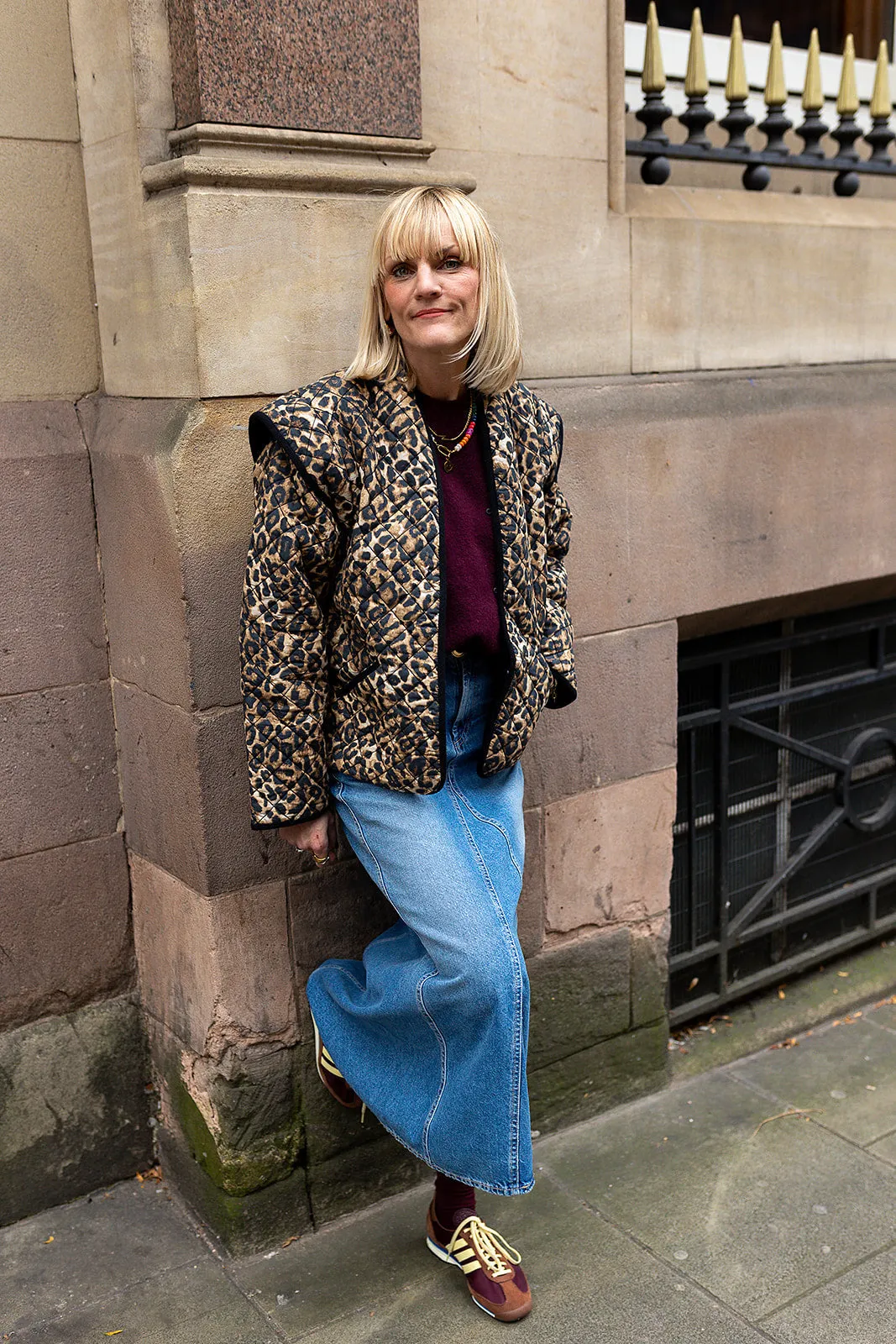 Pandora Brown Leopard Print Two-In-One Cotton Quilted Jacket by Raf and Grace