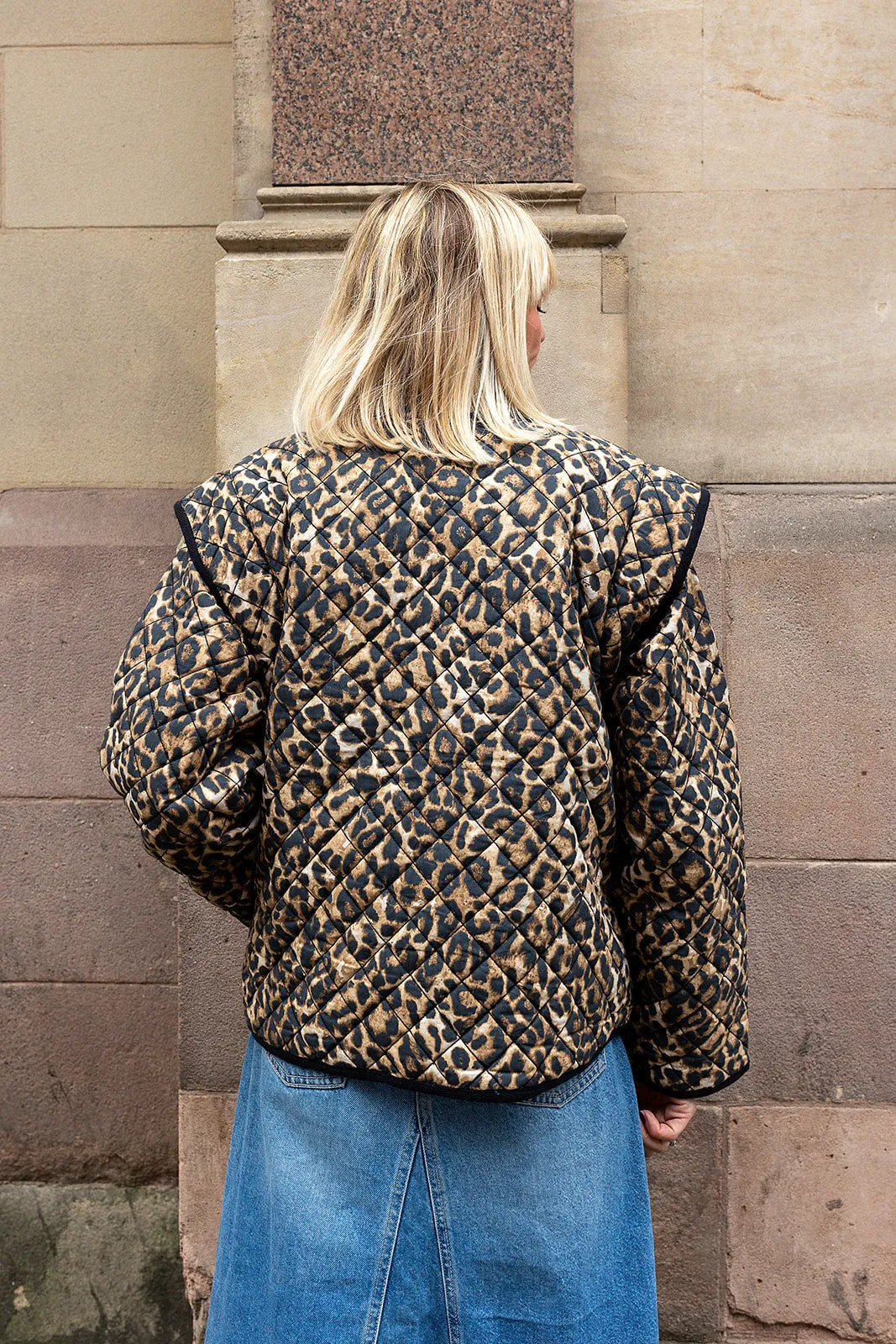 Pandora Brown Leopard Print Two-In-One Cotton Quilted Jacket by Raf and Grace