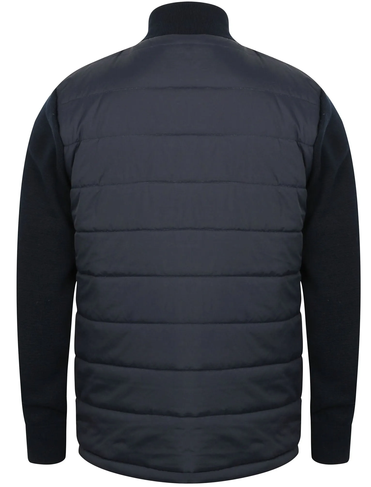 Patton Quilted Jacket With Knitted Sleeves in Dark Navy - Dissident