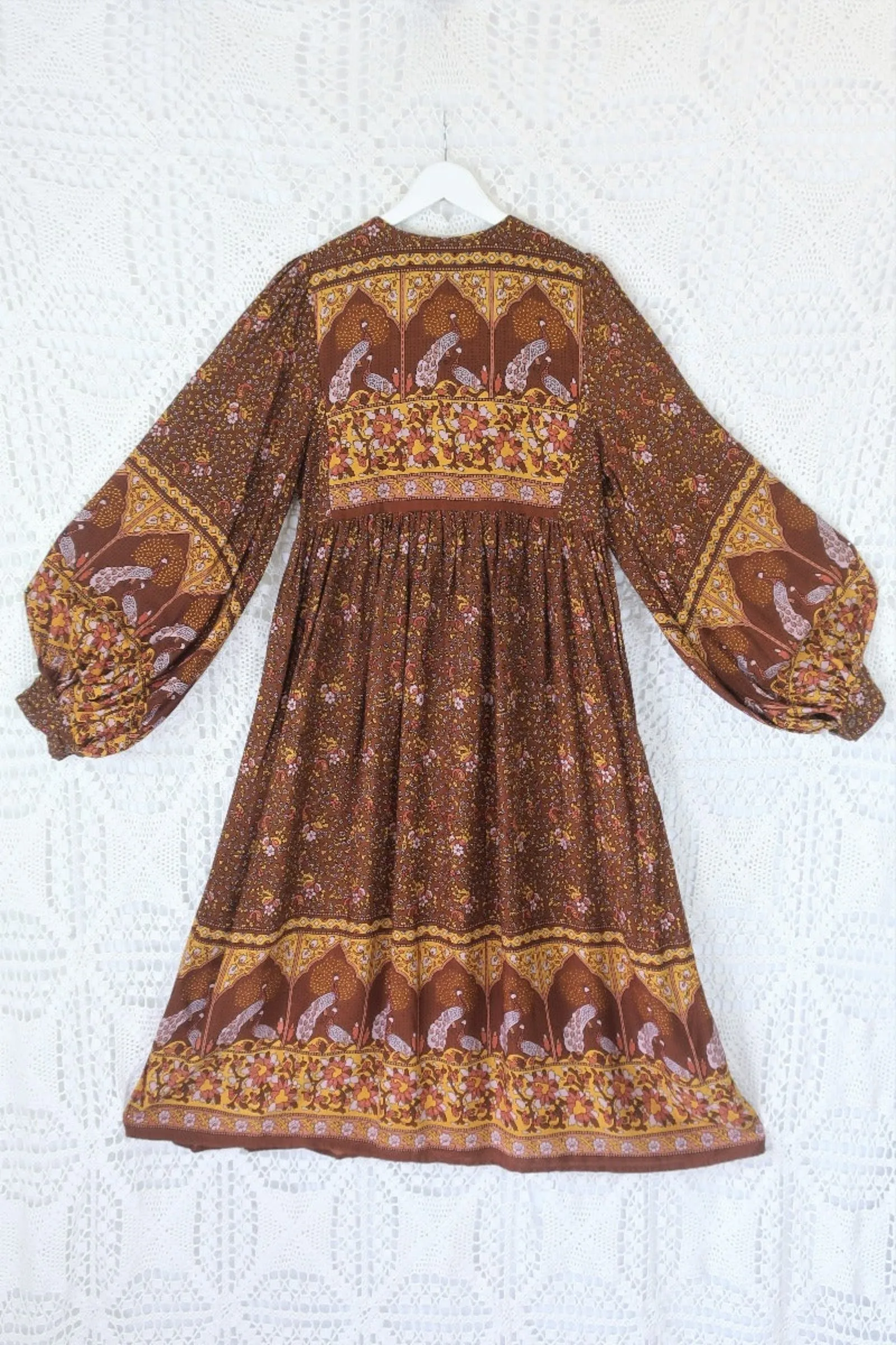 Peacock Primrose Dress in Gingerbread