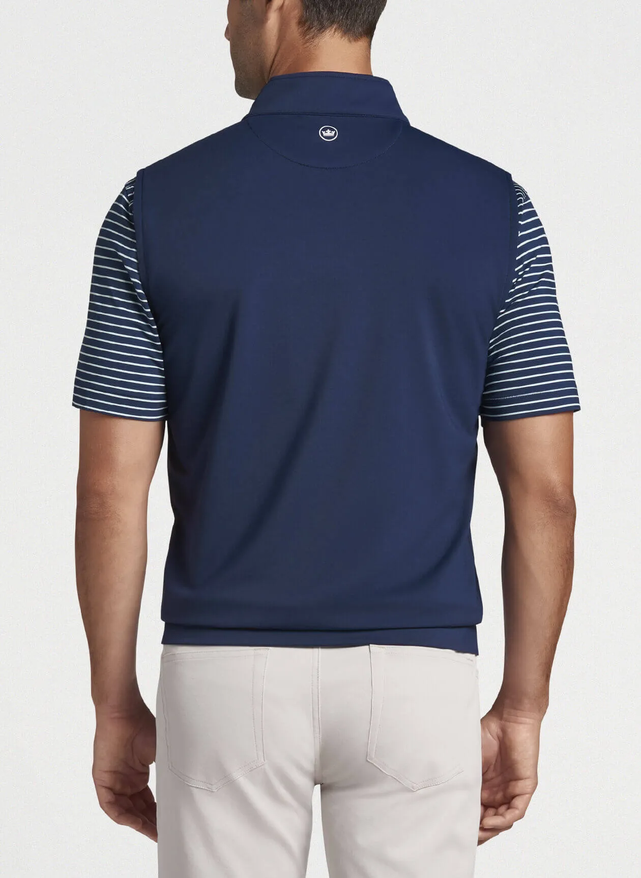 Peter Millar Galway Performance Customized Quarter Zip Vests, Navy