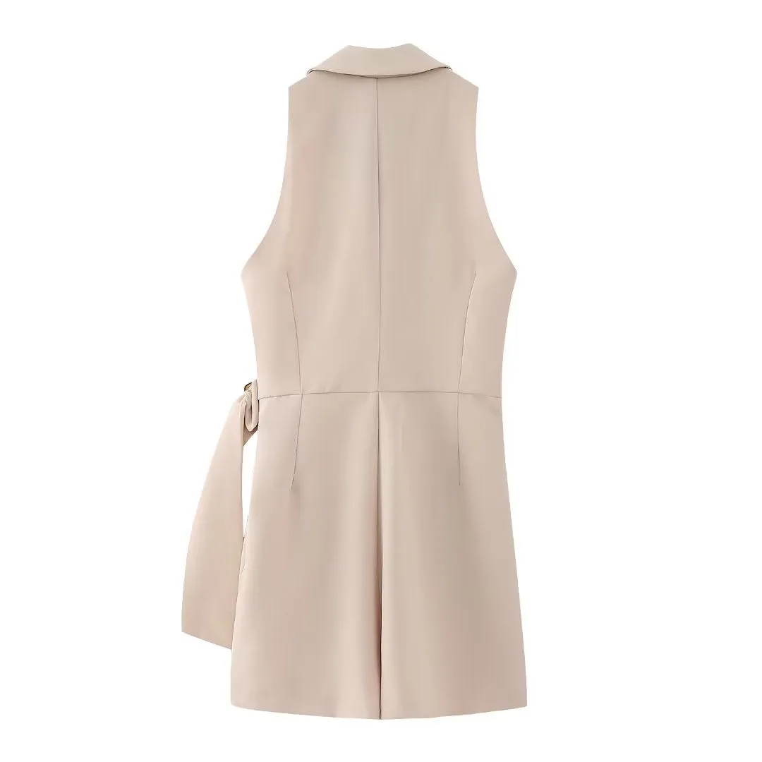 Piper Waistcoat Belted Romper