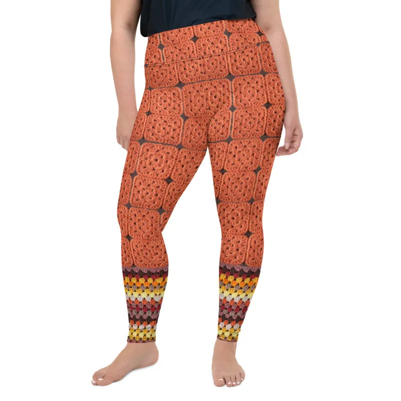 'Princess Pumpkin' Crochet Print Granny Square Leggings