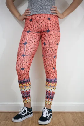 'Princess Pumpkin' Crochet Print Granny Square Leggings