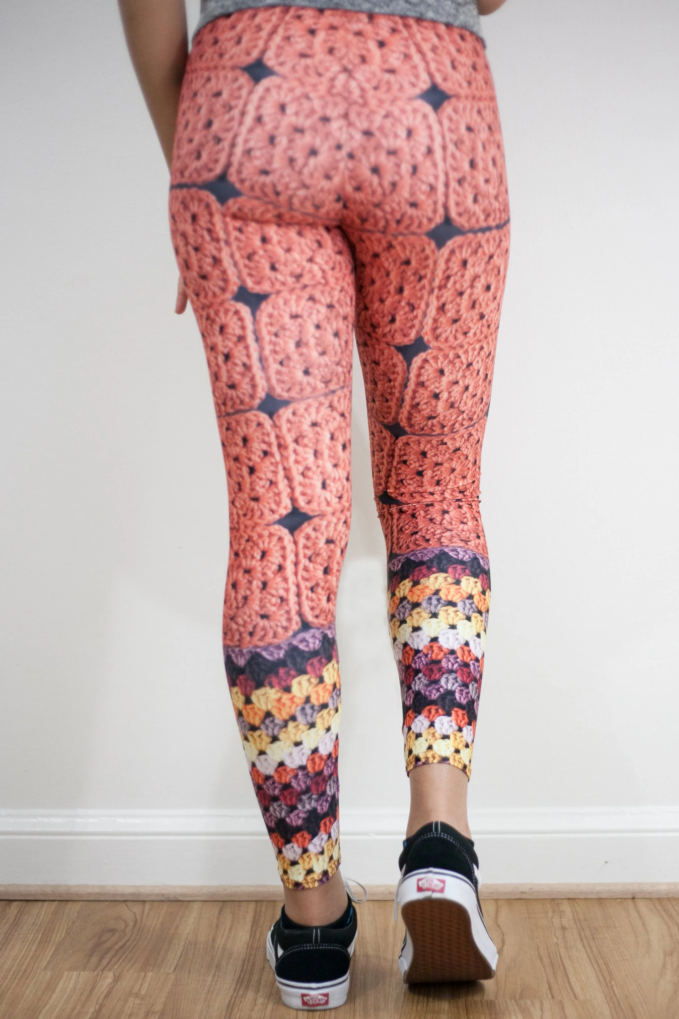 'Princess Pumpkin' Crochet Print Granny Square Leggings