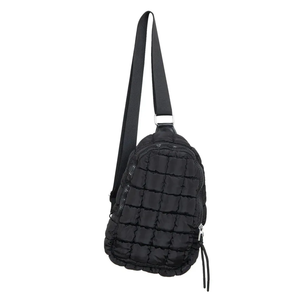 Quilted Sling Bag - Black