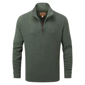 Schoffel Kingsbridge Cotton French Rib 1/4 Zip Mens Jumper - Country Green