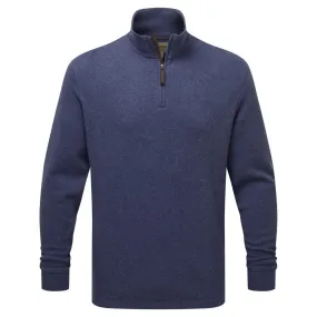 Schoffel Kingsbridge Cotton French Rib 1/4 Zip Mens Jumper - French Navy