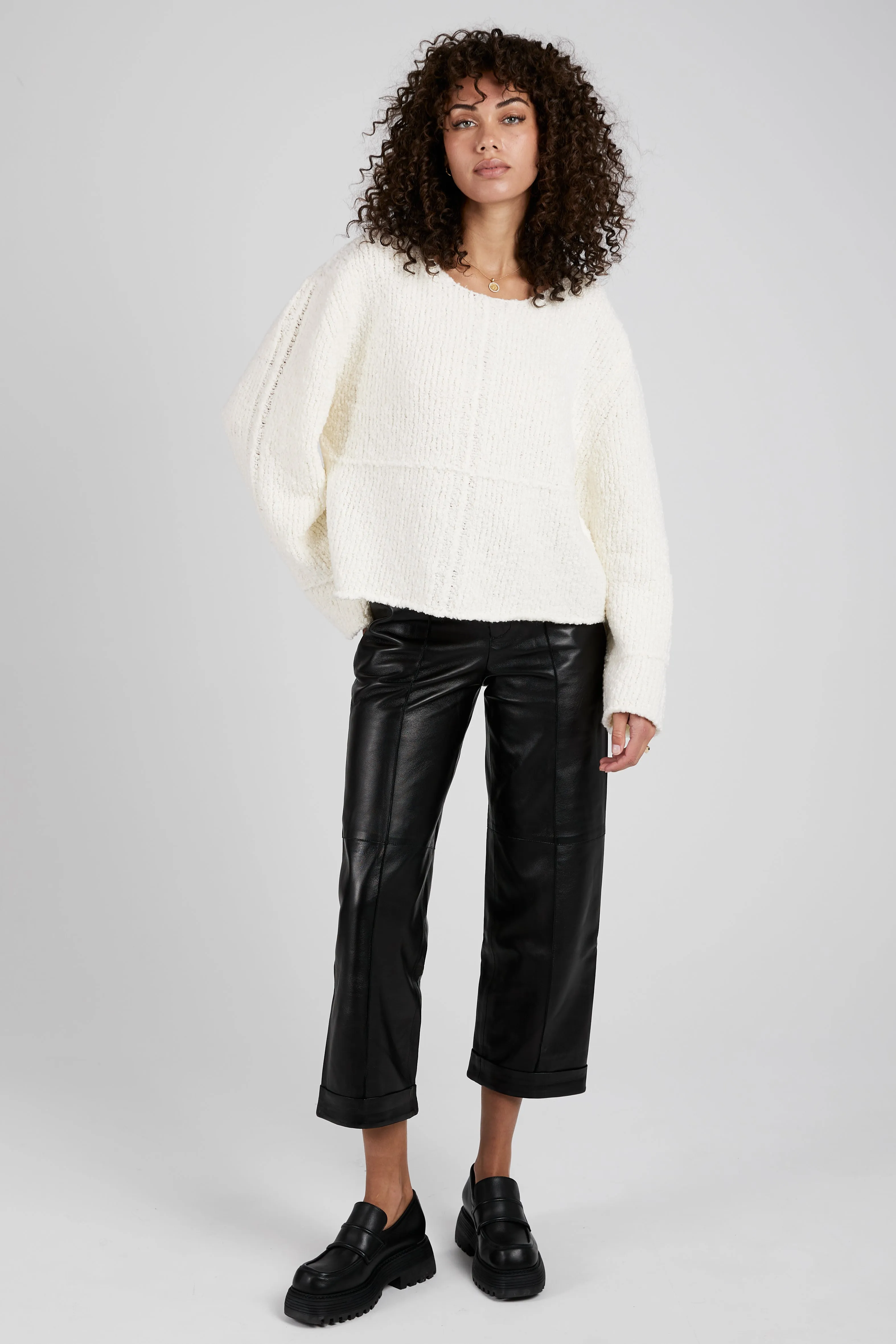 Selin Oversized Bouclé Sweater in Ivory