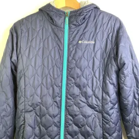 Size 14-16: Columbia Navy Blue Fuzzy Lined Quilted Coat