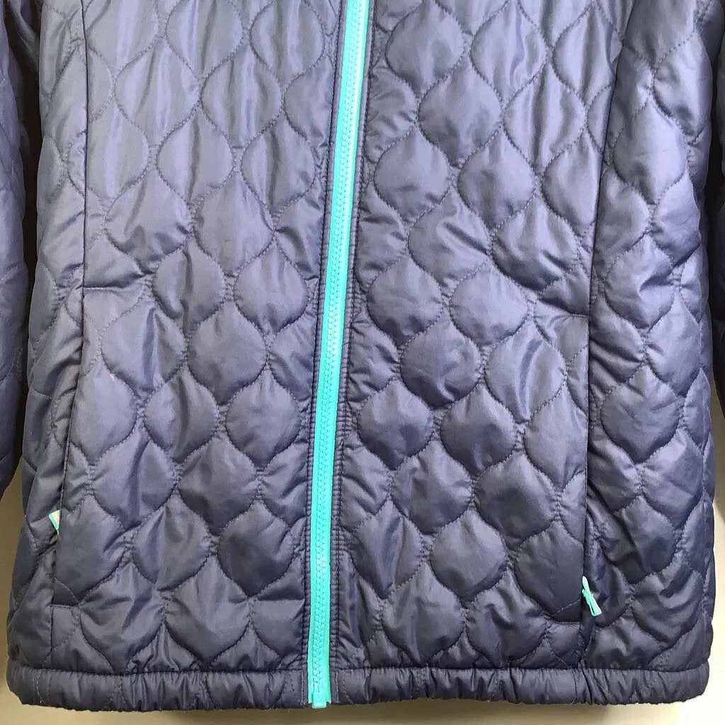 Size 14-16: Columbia Navy Blue Fuzzy Lined Quilted Coat