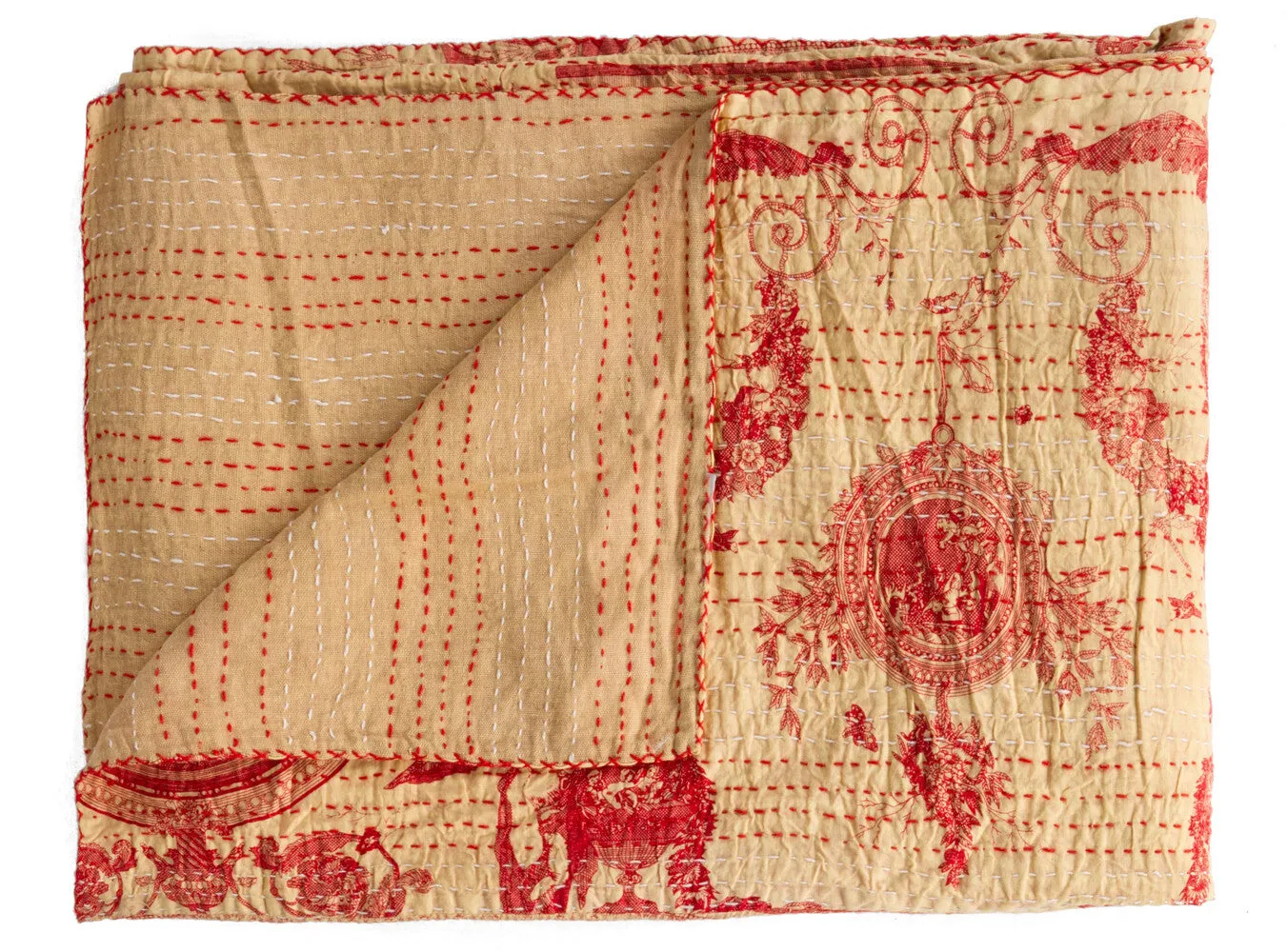 Taj Hotel Home Decor Kantha Cotton Throw | 50"x70" | 13