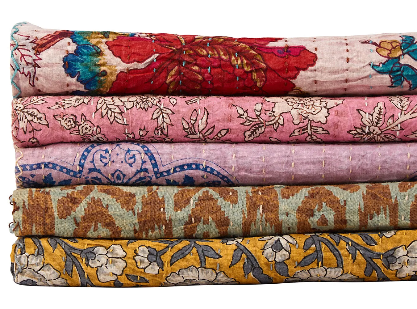 Taj Hotel Home Decor Kantha Cotton Throw | 50"x70" | 13