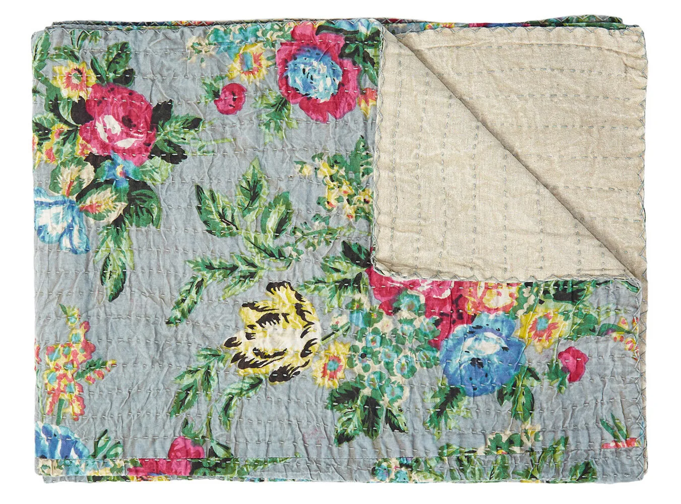 Taj Hotel Home Decor Kantha Cotton Throw | 50"x70" | 3