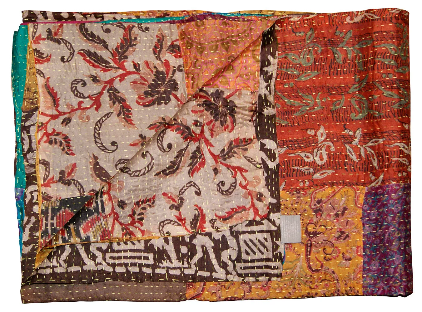 Taj Hotel Home Decor Kantha Silk Throw | 50"x70" | 2