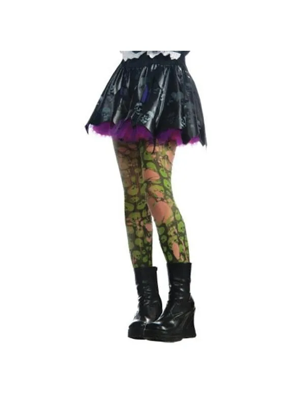 Tattered Green Zombie Tights