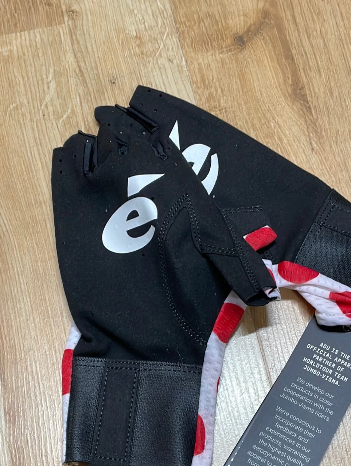 Team Jumbo Visma AGU Race Gloves Red Polka