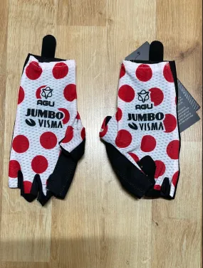 Team Jumbo Visma AGU Race Gloves Red Polka