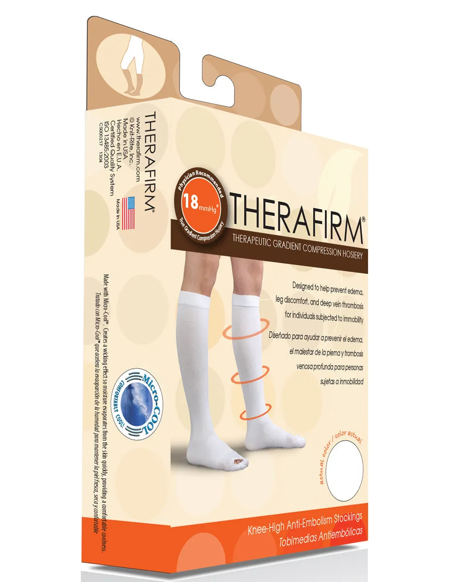 Therafirm Unisex Anti-Embolism Knee High Stockings 18 mmHg - Clearance