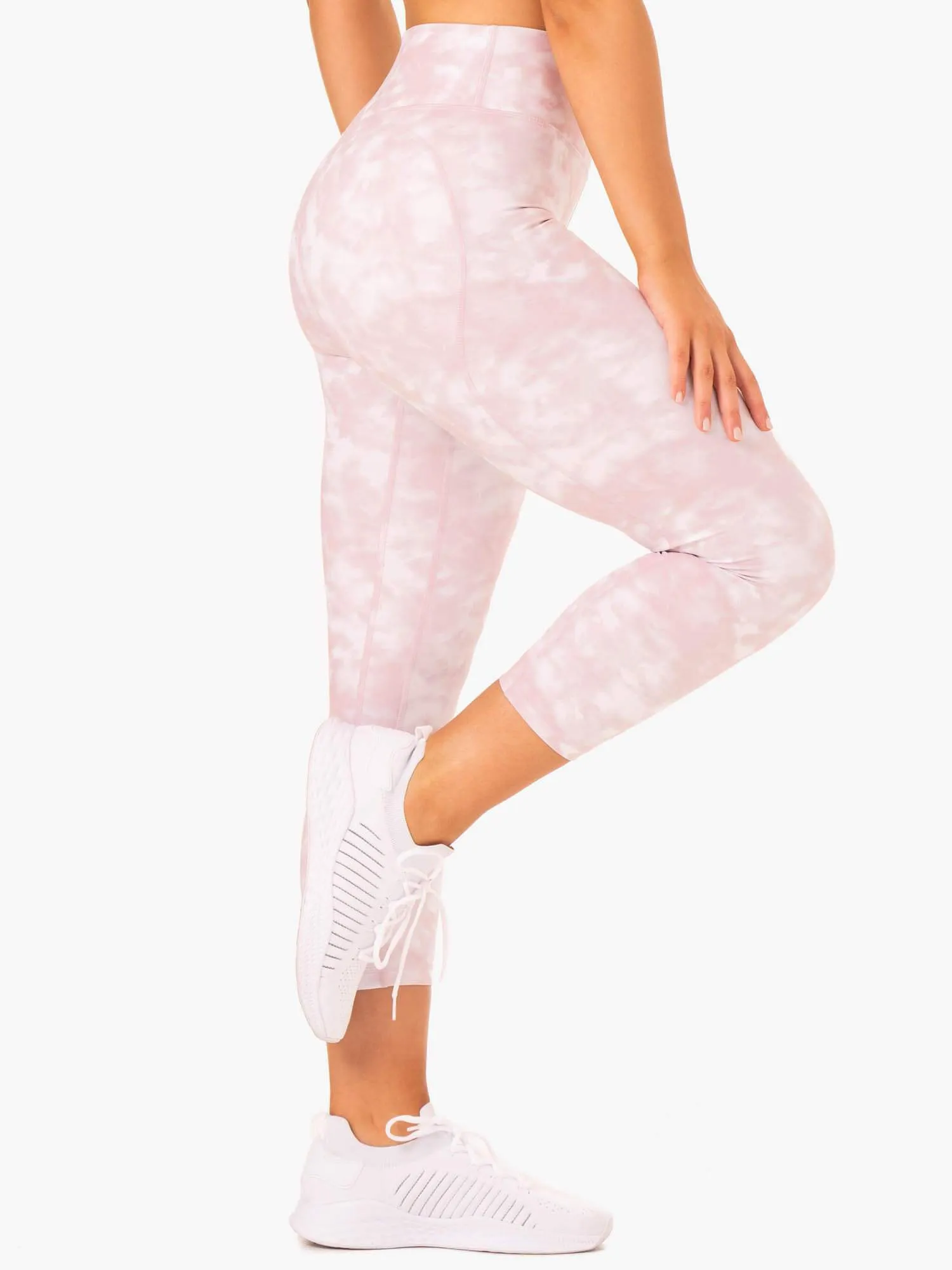 Tie Dye 7/8 Leggings - Mauve Pink Tie Dye