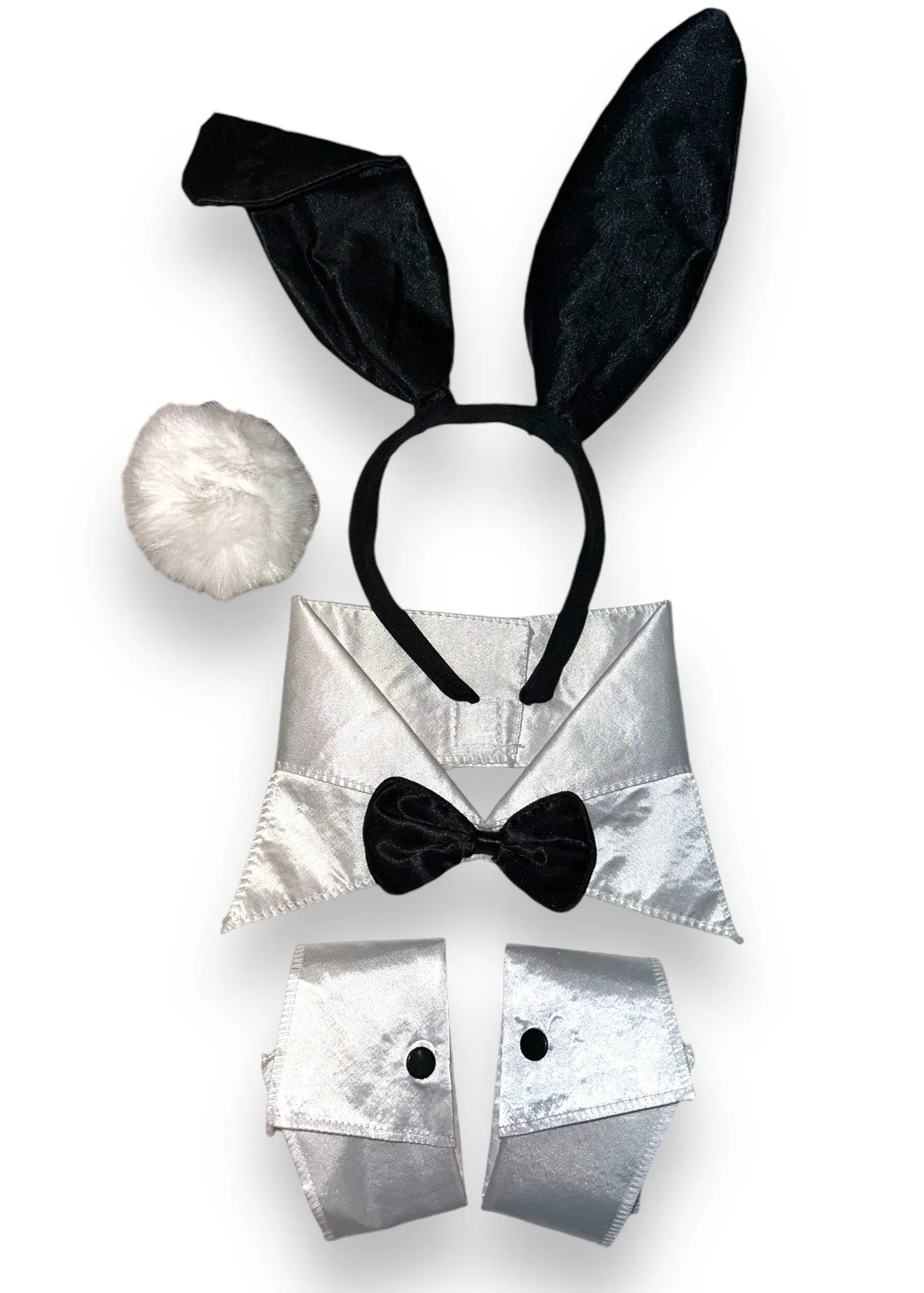 Tuxedo Bunny Playboy Satin Corset Cosplay 7-Piece Set