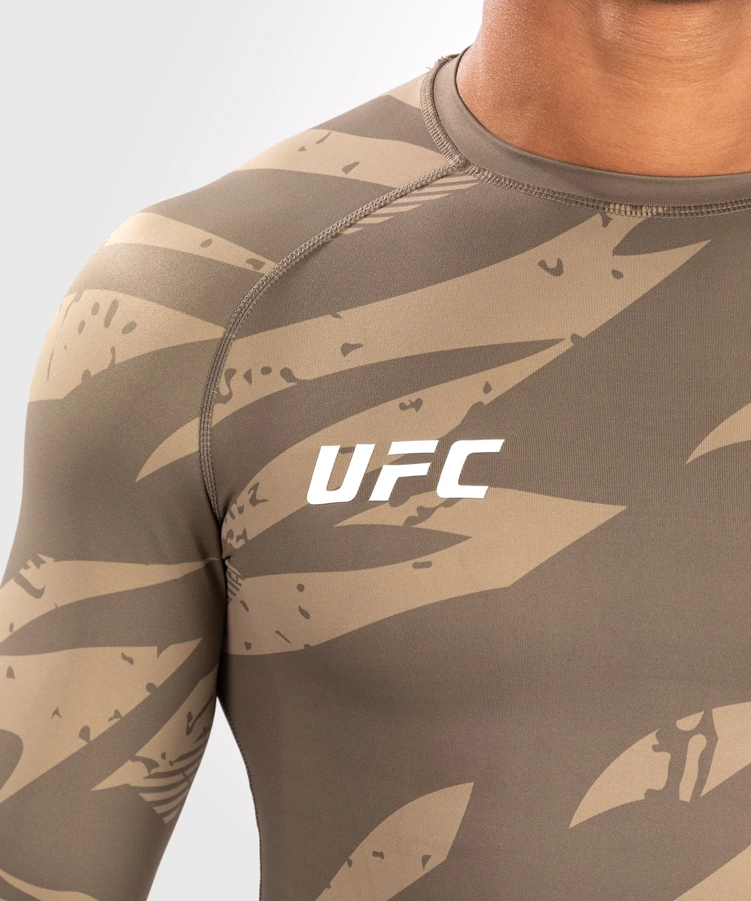 UFC Adrenaline by Venum Fight Week Performance Long Sleeve Rashguard - Desert Camo