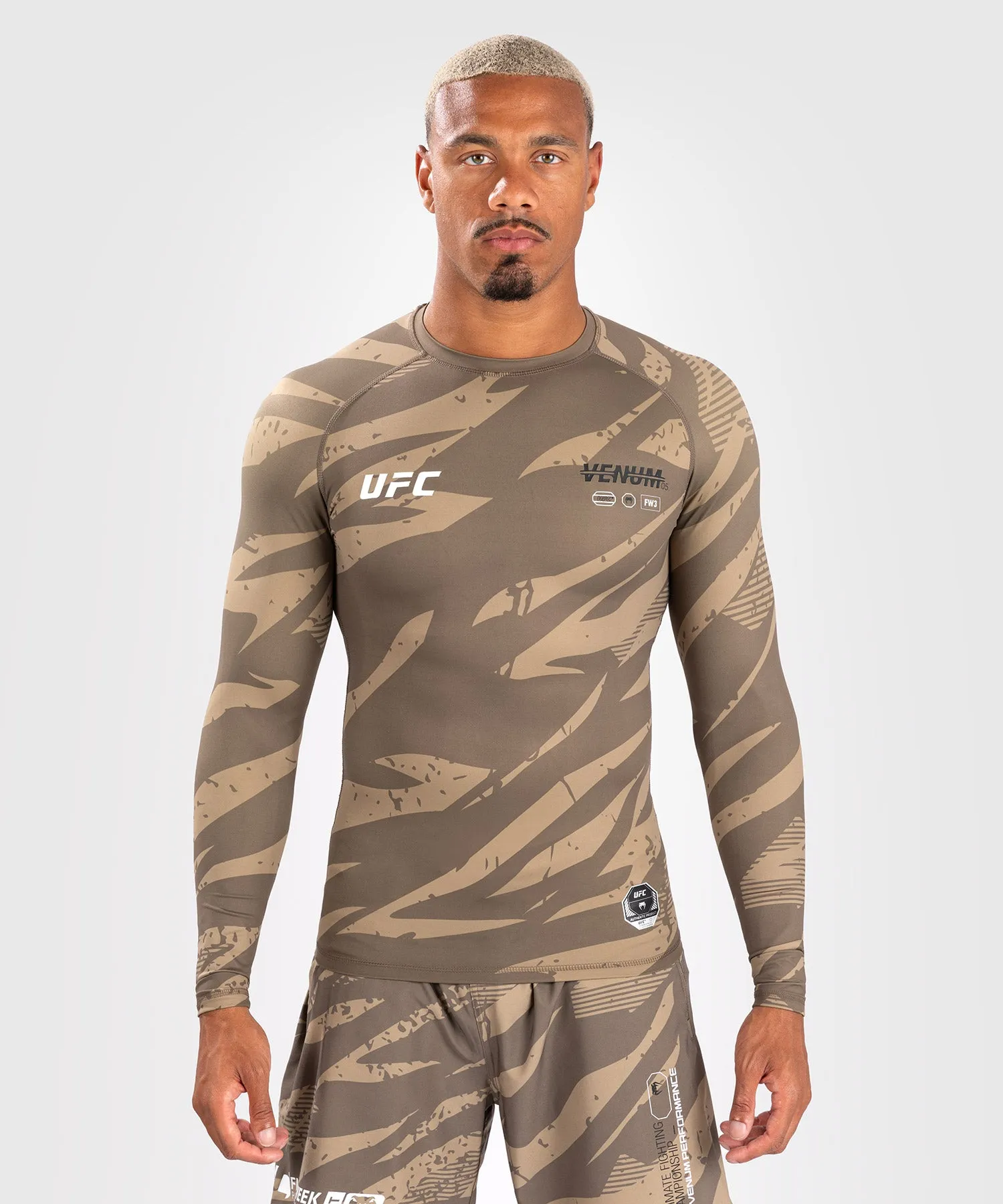 UFC Adrenaline by Venum Fight Week Performance Long Sleeve Rashguard - Desert Camo