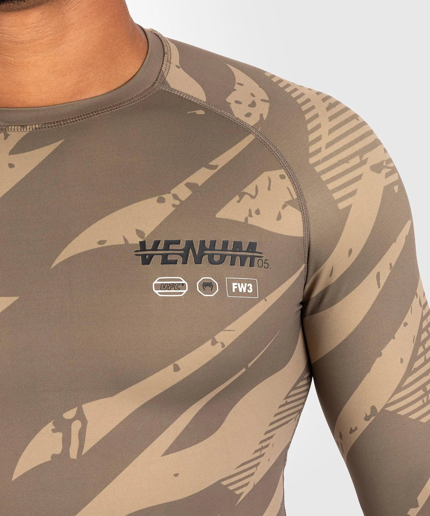 UFC Adrenaline by Venum Fight Week Performance Long Sleeve Rashguard - Desert Camo