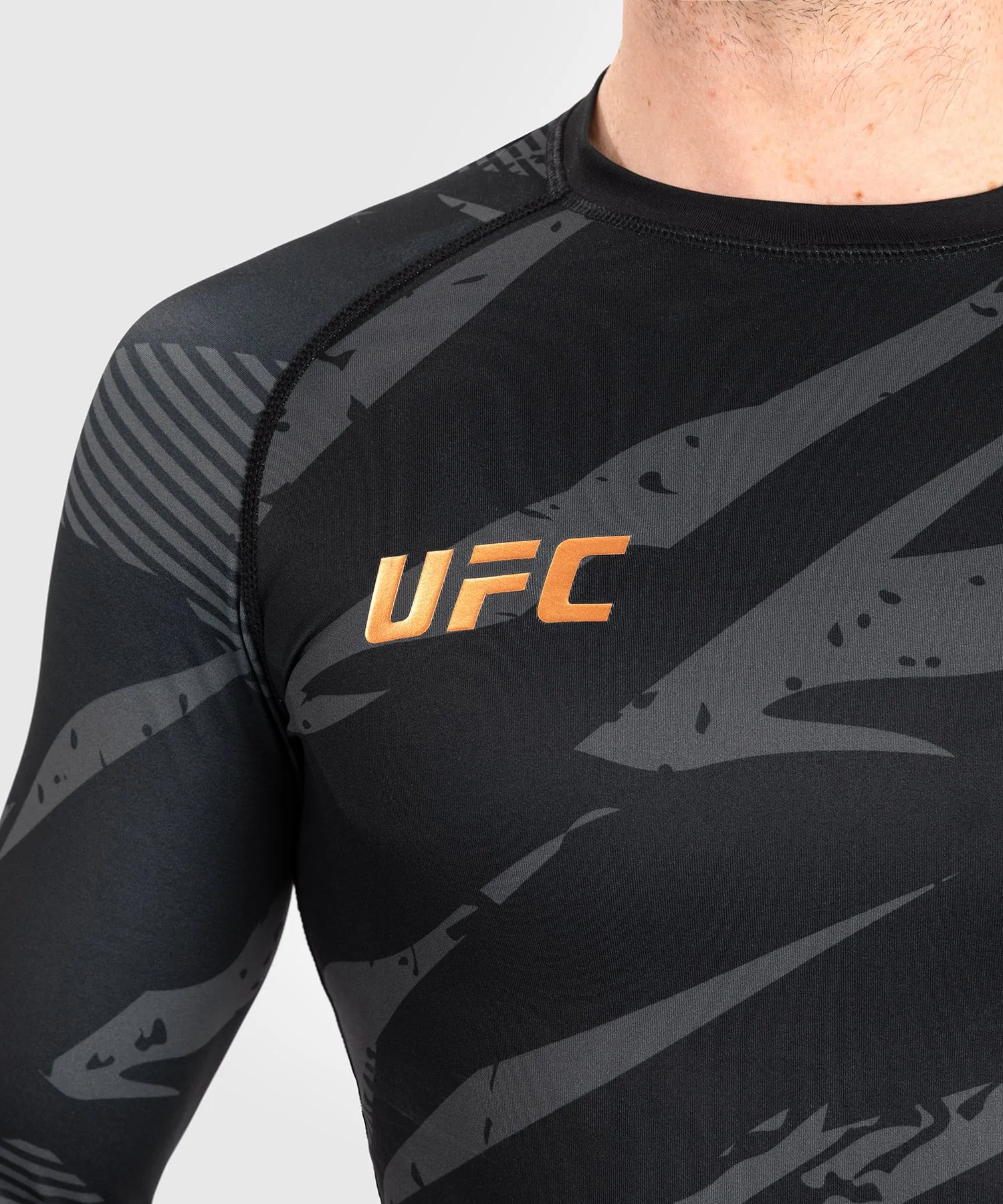 UFC Adrenaline by Venum Fight Week Performance Long Sleeve Rashguard - Urban Camo