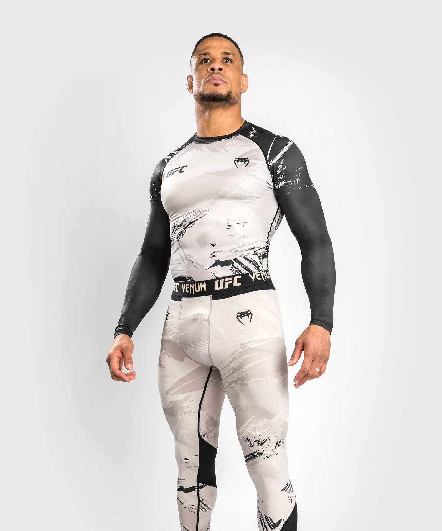 UFC Venum Authentic Fight Week 2.0 Men’s Performance Long Sleeve Rash Guard - Sand/Black