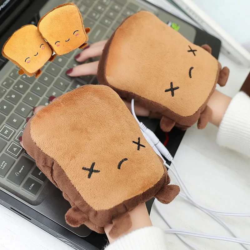 USB Warmer Heated Gloves Cute Hand Warmers Gloves Fingerless Cute