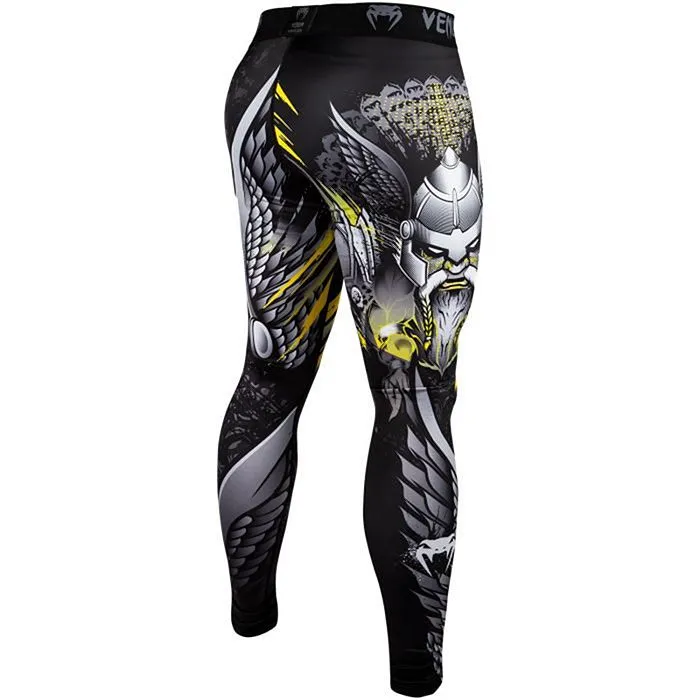 Venum-03416-111 VIKING 2.0 SPATS MEN COMPRESSSION TIGHTS PANTS XS-XXL Black Yellow