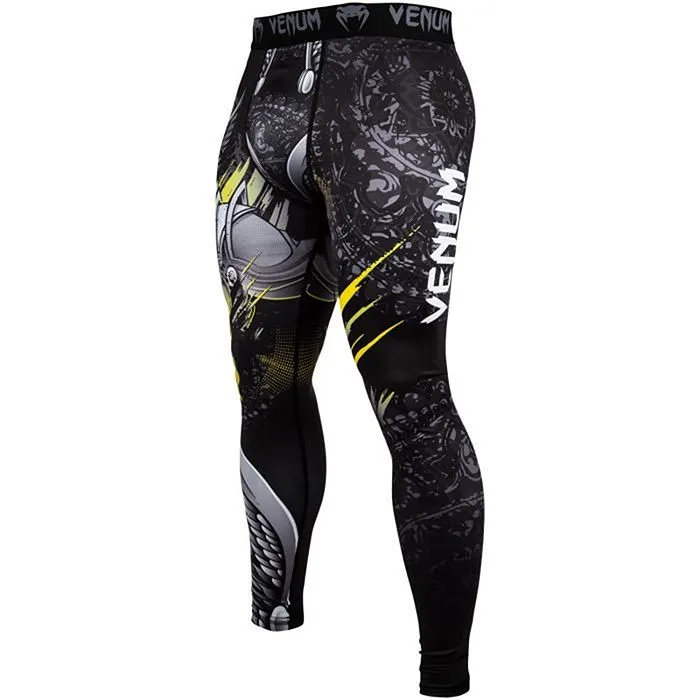 Venum-03416-111 VIKING 2.0 SPATS MEN COMPRESSSION TIGHTS PANTS XS-XXL Black Yellow