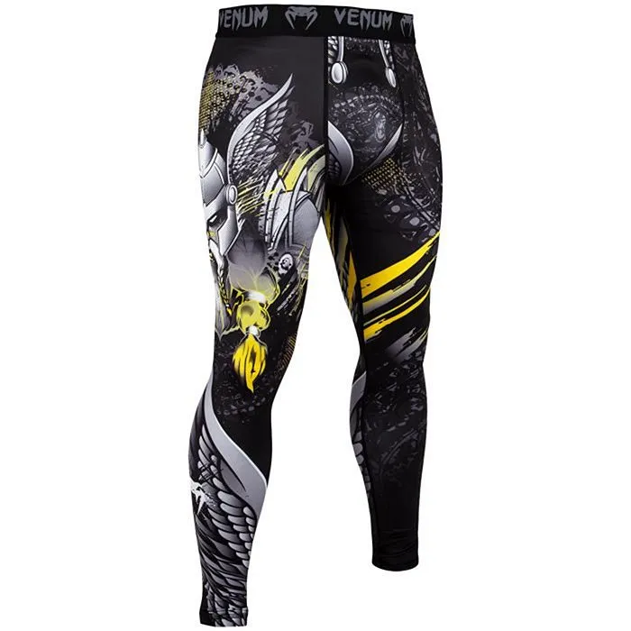 Venum-03416-111 VIKING 2.0 SPATS MEN COMPRESSSION TIGHTS PANTS XS-XXL Black Yellow