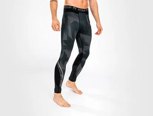 Venum-04675-126 RAZOR SPATS MEN COMPRESSSION TIGHTS PANTS S-XXL Black Gold