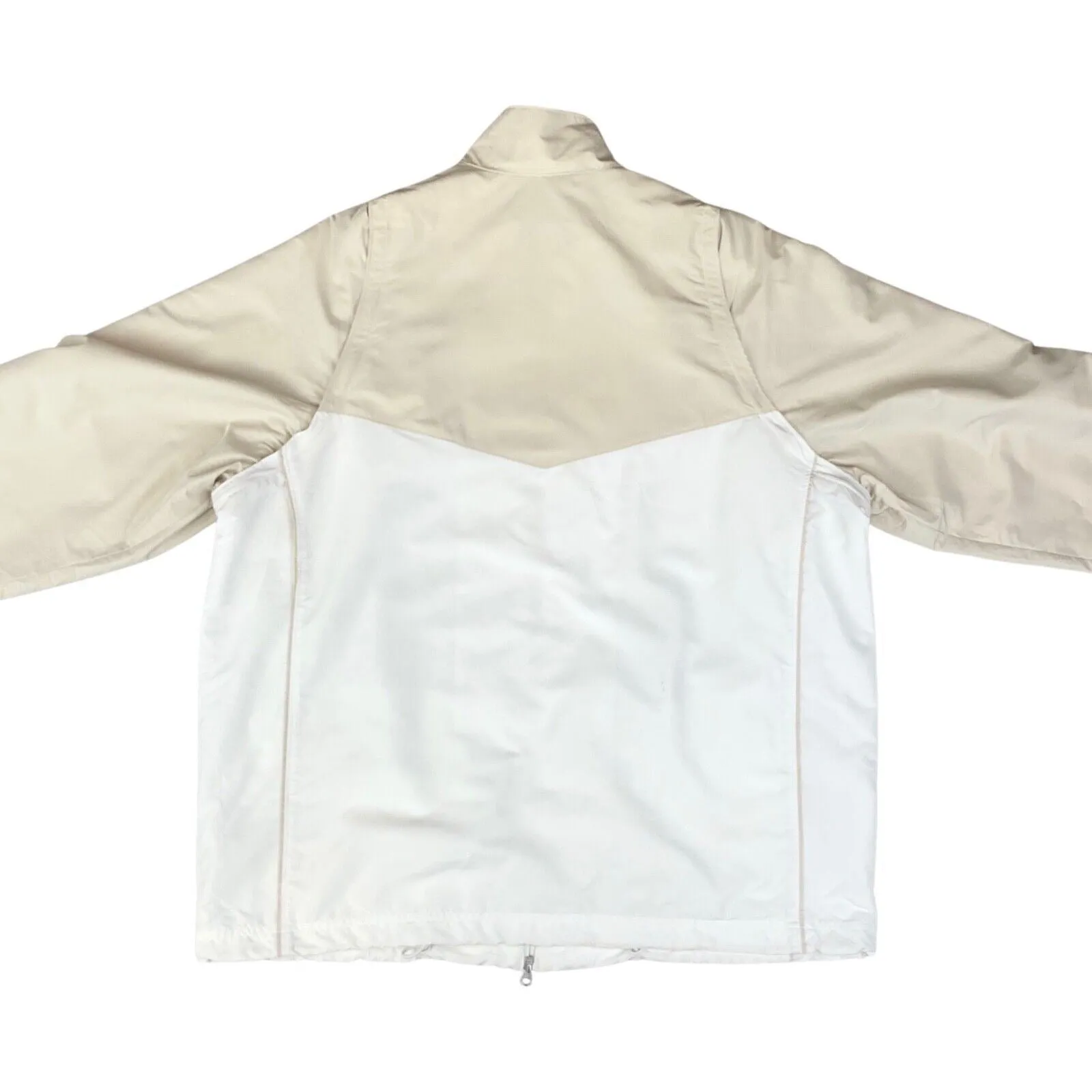 VIntage 90s 00s Cream White Embroidered Swoosh Nike Windbreaker Jacket XL