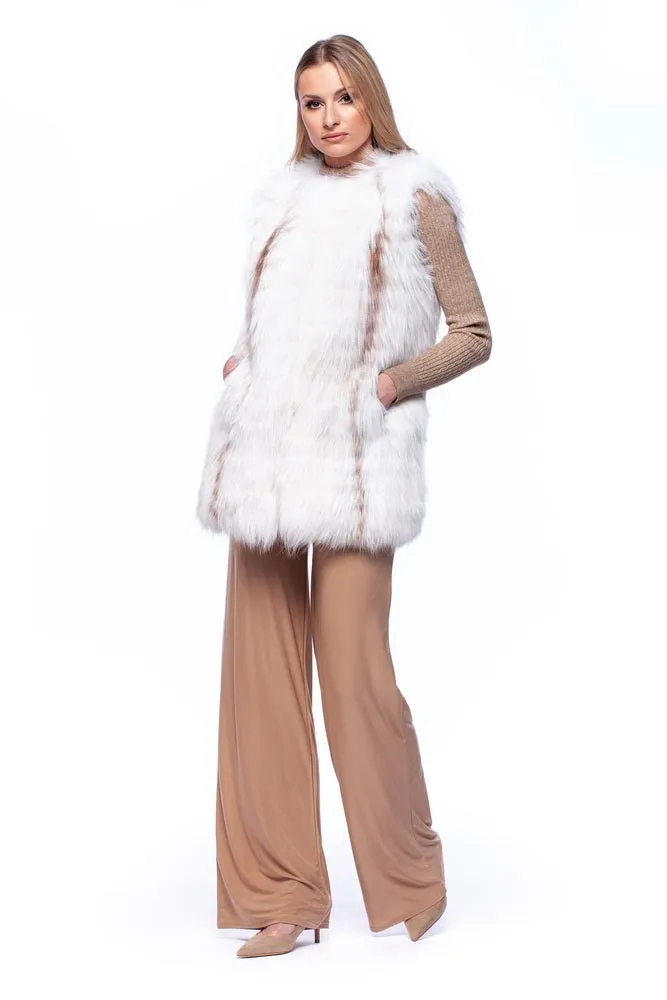 White Fox Fur Gilet