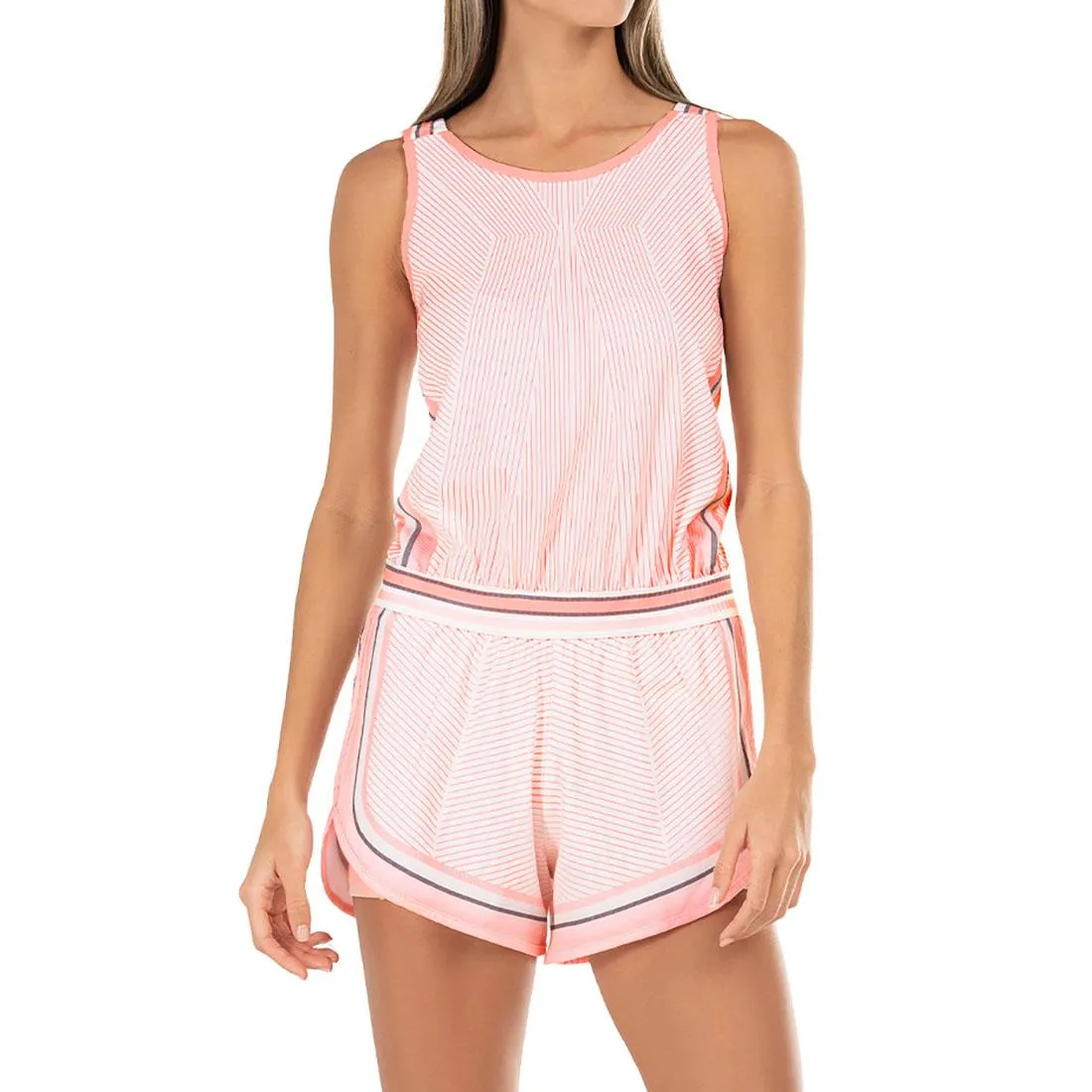 Women's Cross Court Tennis Romper