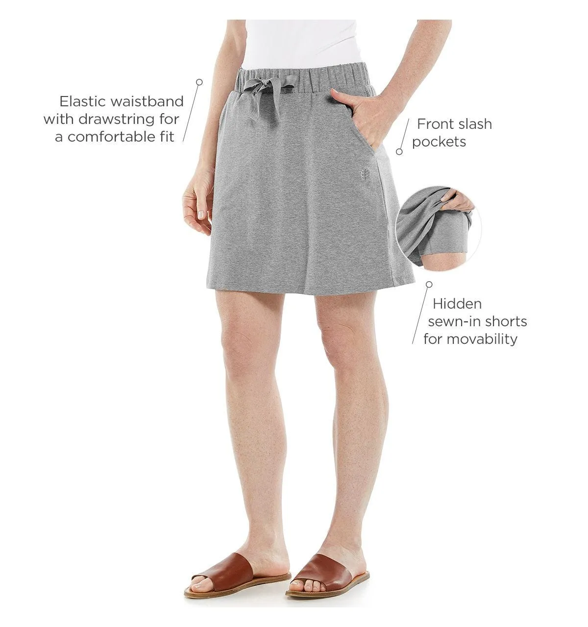 Women's Plaka Knit Skort  |  Grey Heather