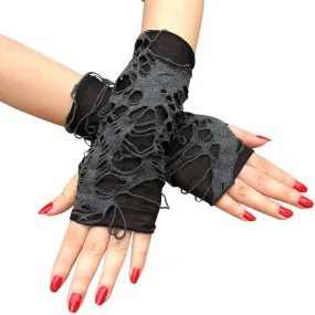 Women's Punk Ripped Fingerless Gloves