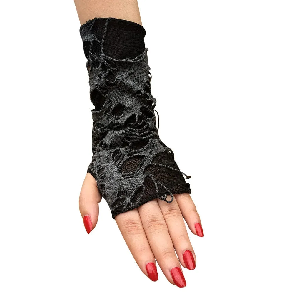 Women's Punk Ripped Fingerless Gloves