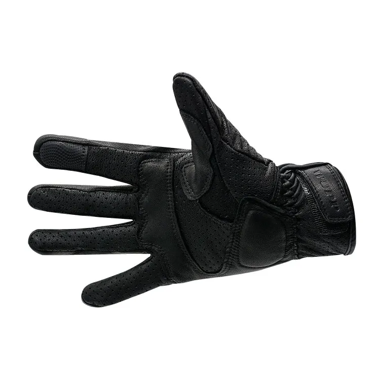 WUPP CS-1049A Outdoor Motorcycle Cycling Breathable Leather Full Finger Gloves with Holes, Size:XL(Black)