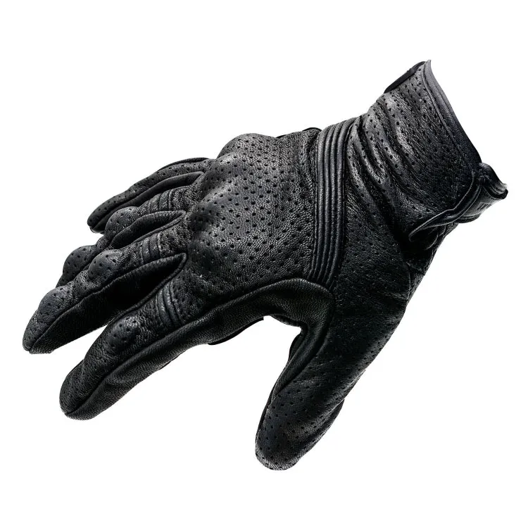 WUPP CS-1049A Outdoor Motorcycle Cycling Breathable Leather Full Finger Gloves with Holes, Size:XL(Black)