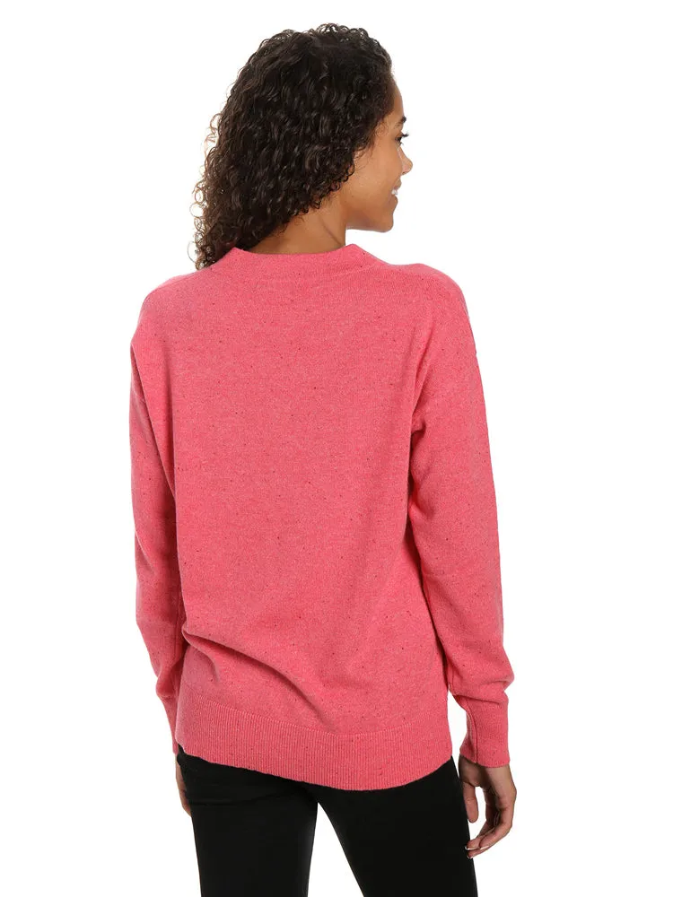 Zainuno Moizni Women's 100% Cashmere Deep V-Neck Sweater